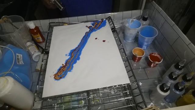 (#2) Fire and Ice Acrylic Dutch Pour, Brilliant color Painting. смотреть онлайн