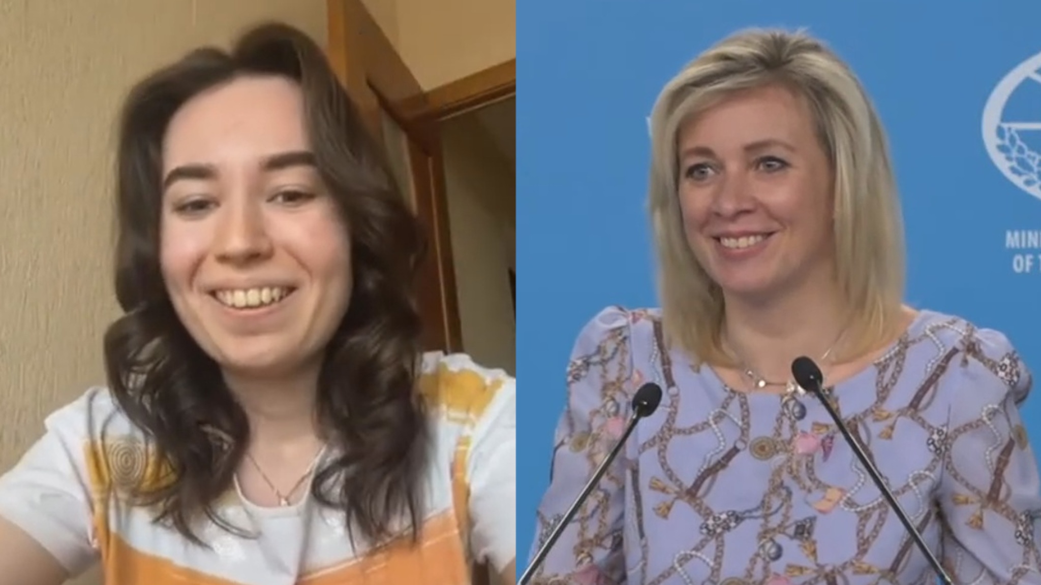 Журналистка рассмешила Марию Захарову не успев задать вопрос смотреть онлайн