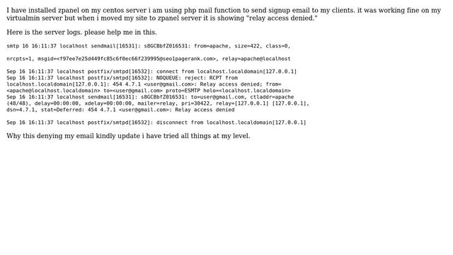 DevOps & SysAdmins: "Relay access denied" when sending email via php mail in zpanel (2 Solutions!!) смотреть онлайн
