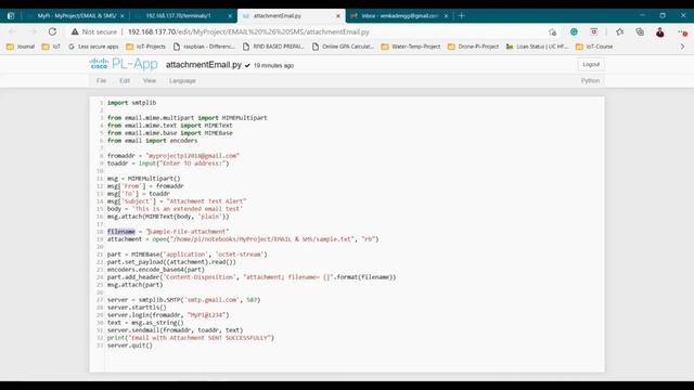 IoT Real Device - Send an EMAIL with ATTACHMENT using Raspberry Pi | SMTPLIB | MIME смотреть онлайн