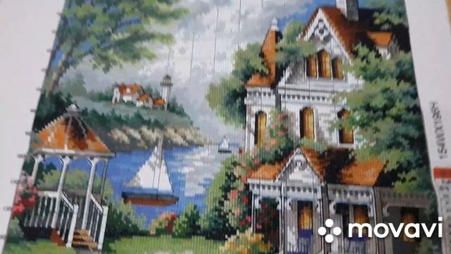 Вышивка крестиком "Домик у моря" Заверщёная работа ! смотреть онлайн