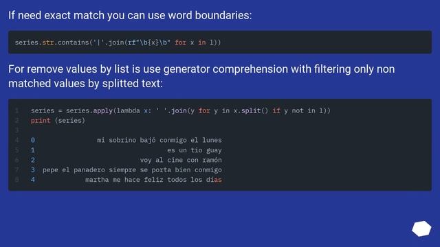 How can i remove strings from sentences if string matches with strings in list смотреть онлайн