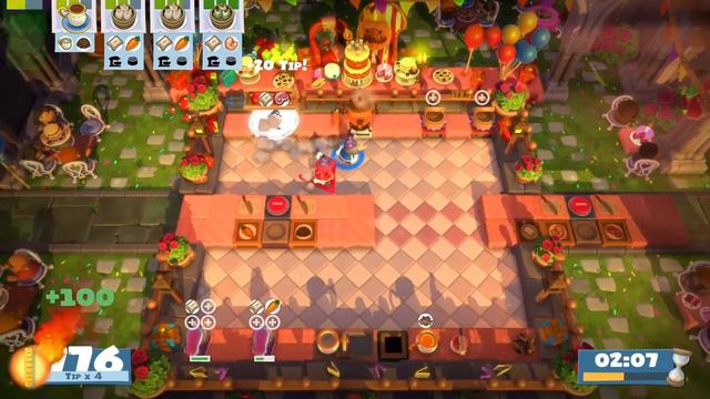 Overcooked! All You Can Eat - Birthday Party - Level 1-4 - 4 Stars - 2 Player co-op смотреть онлайн