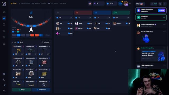 С 1$ СДЕЛАЛ 100$ ЗА 10 СЕКУНД НА KNIFEX! СОРВАЛ КУШ НА КНАЙФ ИКС + КАЖДОМУ ХАЛЯВА КСГО ДО 250$ смотреть онлайн