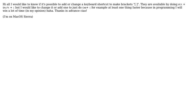 Shortcut for brackets "[ ]" on Mac OS смотреть онлайн