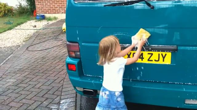 Ripley Earning Her Keep Washing The Camper