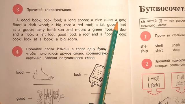 Фонетика. Чтение. Буквосочетание "оо" - звуки [ʊ] и [uː] (рус. [у] и [у:]). My English Wordbook. смотреть онлайн