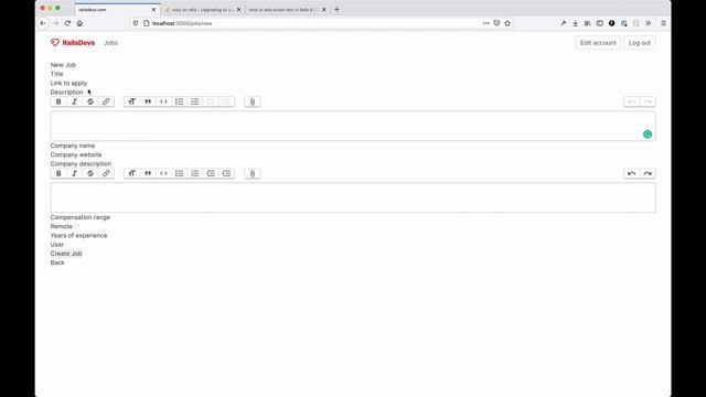 Let's build for Ruby and Rails developers - Part 6 - An initial pass at the job form UI смотреть онлайн