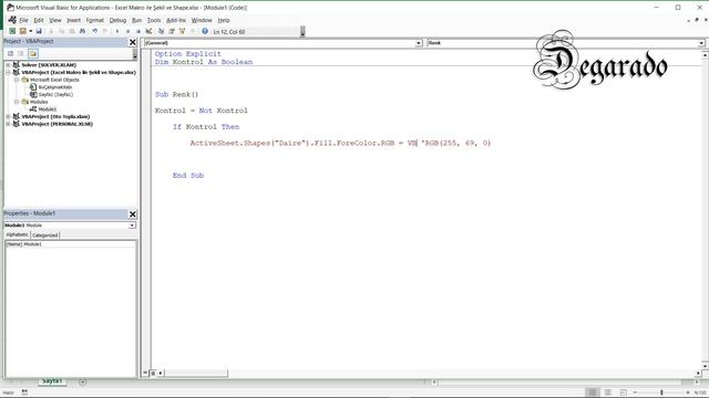 Excel VBA (Makro) Dersleri - Şekillerin (Shape) Tıklamayla Renk Değiştirmesi смотреть онлайн