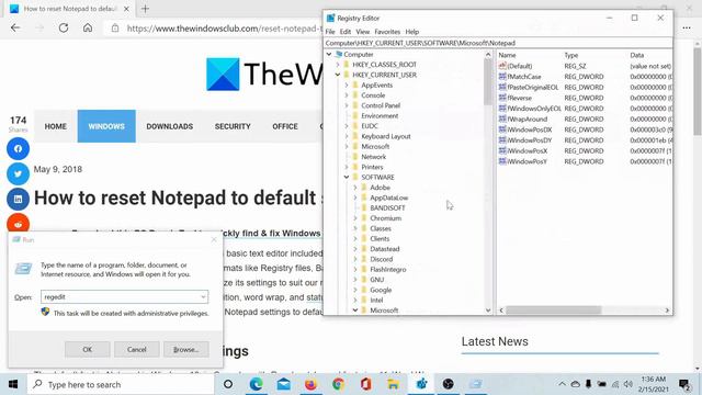 How to reset Notepad to default settings on Windows 10 смотреть онлайн
