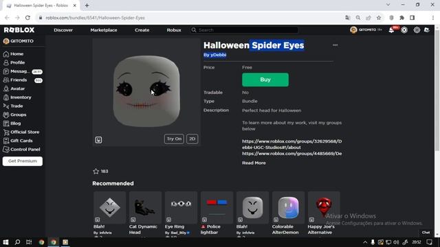 Roblox Bundle Halloween Spider Eyes UGC FREE смотреть онлайн