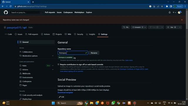 How to rename your repository name || How to change repository name in github account||github смотреть онлайн