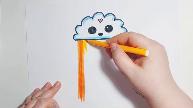 Как нарисовать облако с радугой? Простой рисунок для детей фломастерами смотреть онлайн