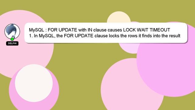 MySQL : FOR UPDATE with IN clause causes LOCK WAIT TIMEOUT смотреть онлайн