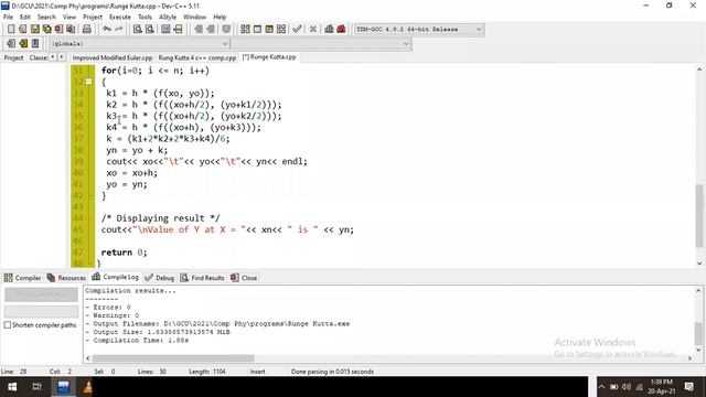 Runge Kutta Method |C++ | C+ | Easy step by step Coding Urdu/Hindi смотреть онлайн