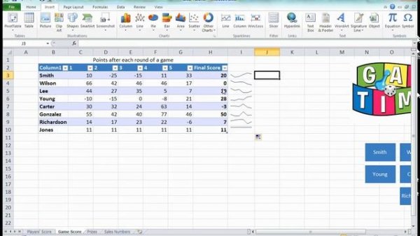 Excel Insert Tab