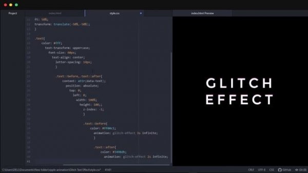 Glitch Text Effect Using Only HTML & CSS