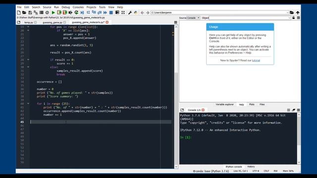 Guessing Game. Part 2: Monte Carlo Simulation | Python Mini Project смотреть онлайн