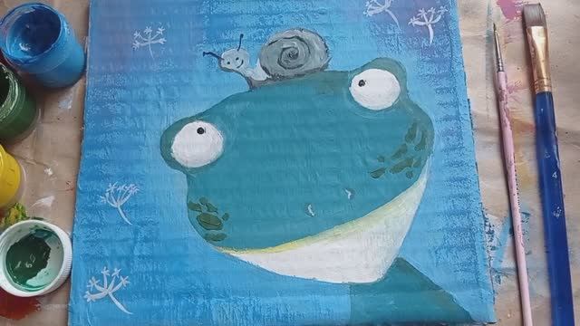 Рисуем позитивного лягушонка | Пошаговое рисование смотреть онлайн