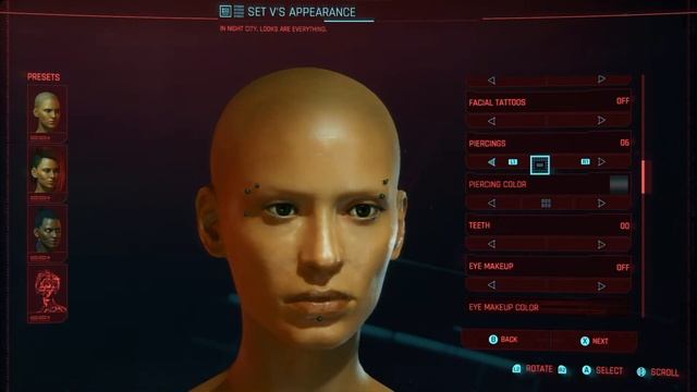 Cyberpunk 2077 - Piercing Character Creation Attributes - Feminine Appearance смотреть онлайн