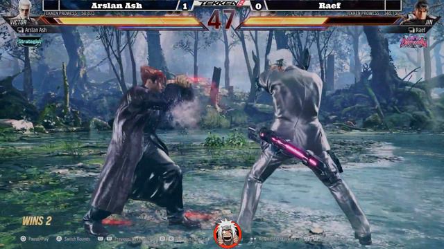 T8 Arslan Ash (Victor) vs Raef (Jin) - Tekken 8 - смотреть онлайн