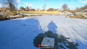 Пруд на даче зимой/Аэрация своего пруда. Компрессор для пруда. Зимовка рыбы в своём пруд на участке