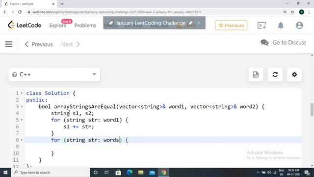 Check If Two String Arrays are Equivalent | Leetcode 1662 | leetcode solution смотреть онлайн