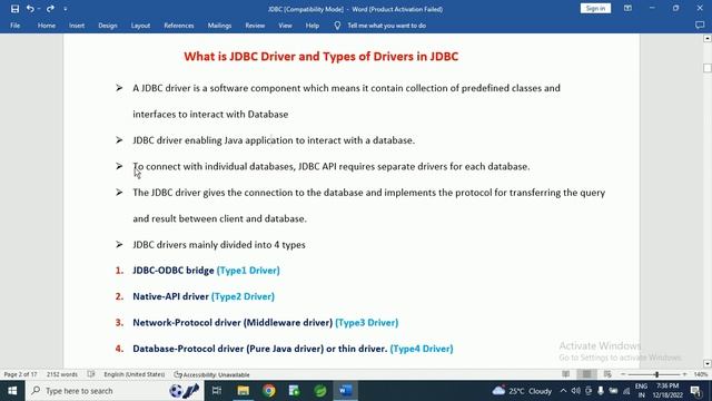 What is JDBC Driver and types of Drivers in JDBC (Telugu) смотреть онлайн