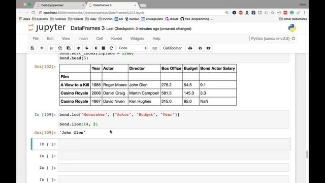 6 DataFrames III Second Arguments to loc, iloc, and ix Methods смотреть онлайн