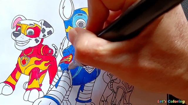 Fun Coloring Paw Patrol - Mighty Pups Skye Chase Marshall смотреть онлайн