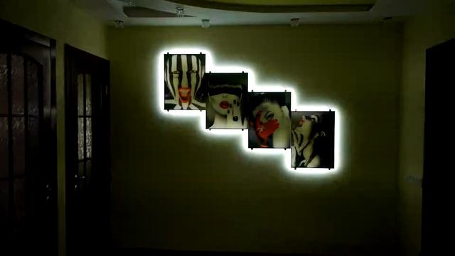 Стеклянное,модульное панно с LED подсветкой смотреть онлайн