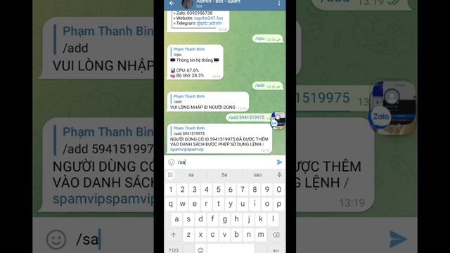 Source Code Bot Spam Sms Telegram Siêu Ngon | ThanhBinh_Dev смотреть онлайн
