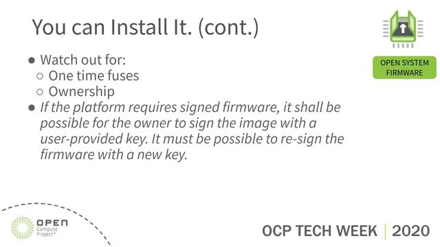 OCP 2020 Tech Week: How to Deliver Open System Firmware (Part 1) смотреть онлайн