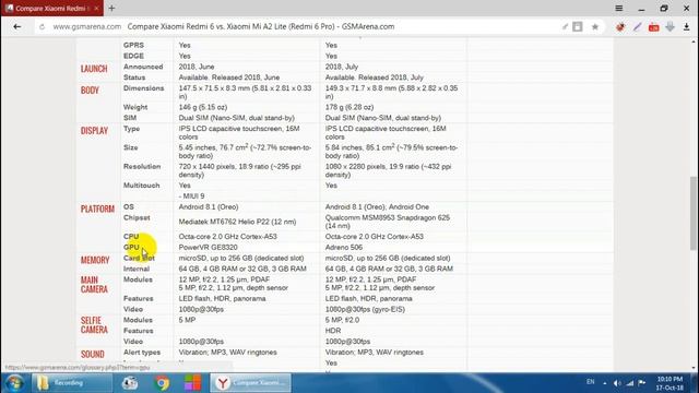 Xiaomi Redmi 6 vs Xiaomi A2 Lite (Compare) смотреть онлайн