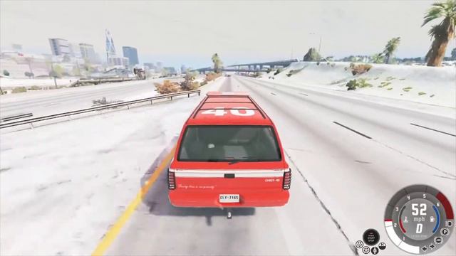 BeamNG West Coast Winter Destruction смотреть онлайн