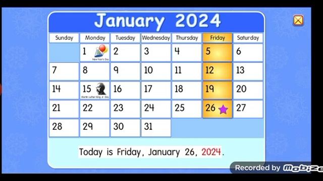 Starfall calendar for January 26th 2024 смотреть онлайн