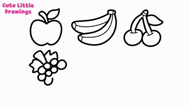 How to Draw Fruits Easy for Kids & Toddlers | Cute Little Drawings смотреть онлайн