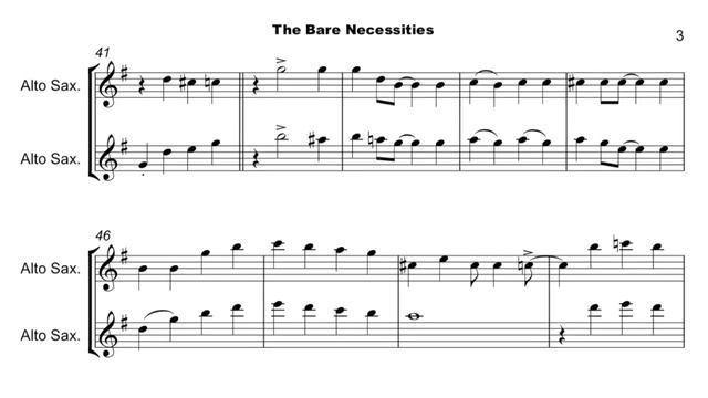 The Bare Necessities, from the Jungle Book, Alto Saxophone Duet смотреть онлайн
