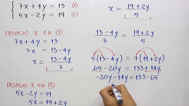 Sistemas De Ecuaciones Lineales 2x2 | Método De Igualación | Ejemplo 2