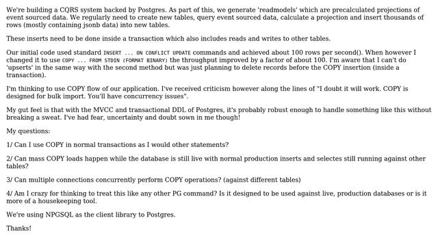Databases: Concurrency / Transaction Concerns with PostgreSQL Copy (bulk insert) смотреть онлайн