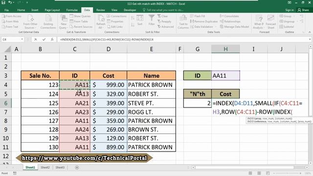 How to get the Nth Lookup Value Using Index and Match Function With Nested Small Function смотреть онлайн