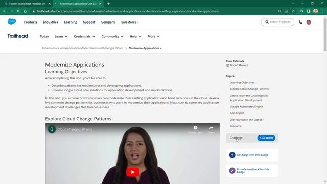 Infrastructure and Application Modernization with Google Cloud Trailhead Answer | #trailheadbadges смотреть онлайн