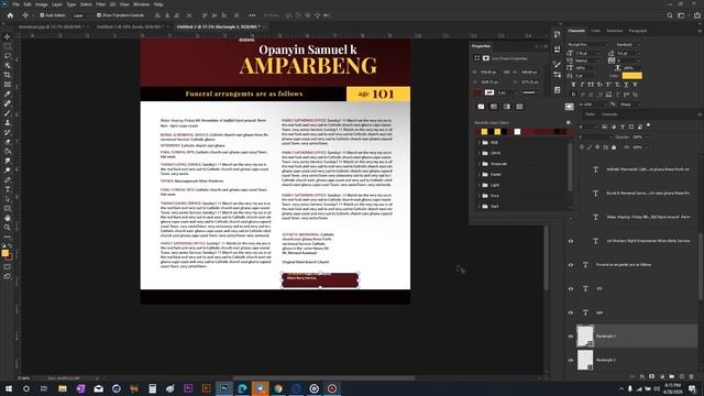 How To Design An Obituary Poster | Photoshop Tutorial смотреть онлайн