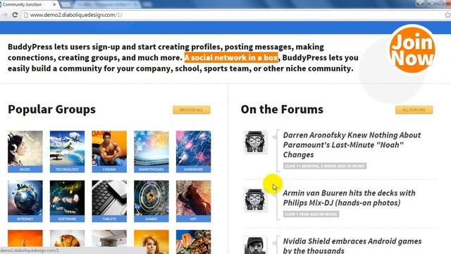 CommunityJunction BuddyPress Theme Preview смотреть онлайн