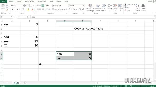 Excel 2013 Tutorial - Copy, Cut, Paste (paste without formatting) смотреть онлайн