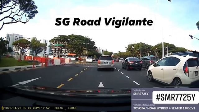 22apr2022 1tampines ave 5 phv Toyota noah #SMR7725Y fail to confirm to red light signal смотреть онлайн