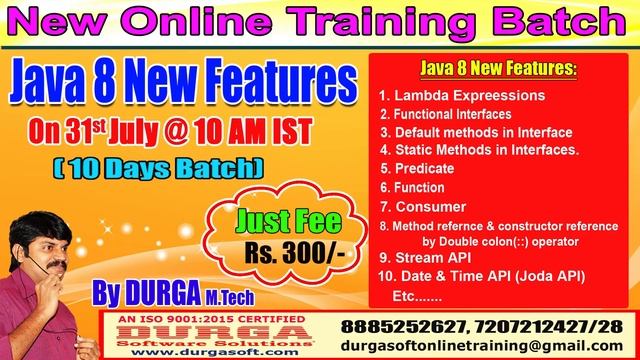 Java 8 New Features Online Training On 31st July@ 10:00AM IST by Durga смотреть онлайн