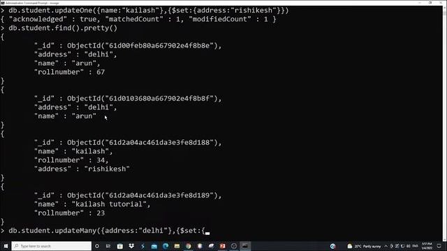 MongoDB CRUD (Update) Operation | Update (Change), Replace Documents into Collections in Hindi 07 смотреть онлайн