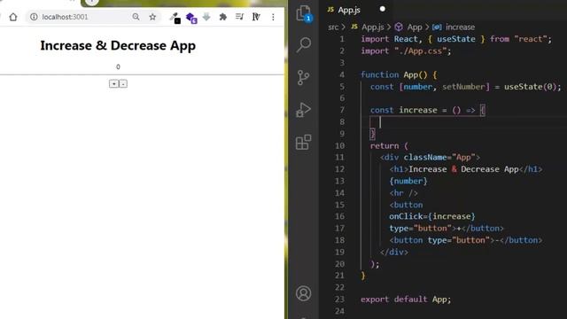 Practicing with useState React Hook - Increase and decrease number app смотреть онлайн