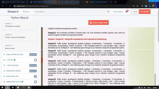 Python integer problems(Piton o'zbekcha) смотреть онлайн